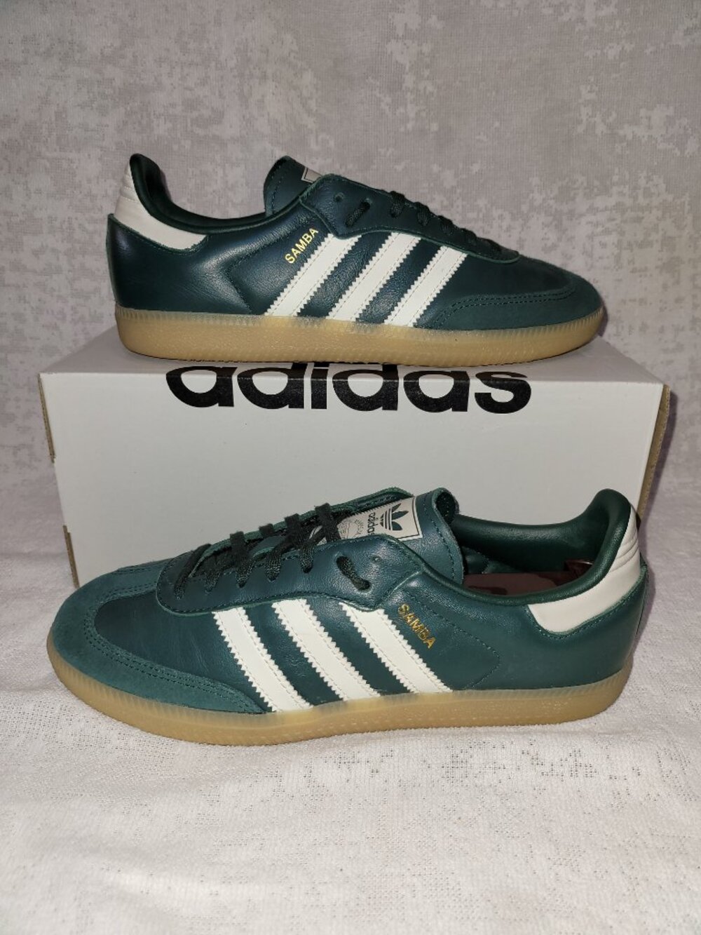Adidas Samba OG Mineral Green Off White Putty Grey GS JI4469 Size 5.5